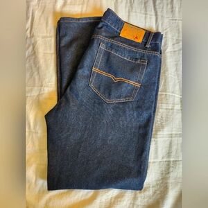Vintage Genes  Mens Slim Fit Comfort French Terry Denim Blue Jeans 36X32